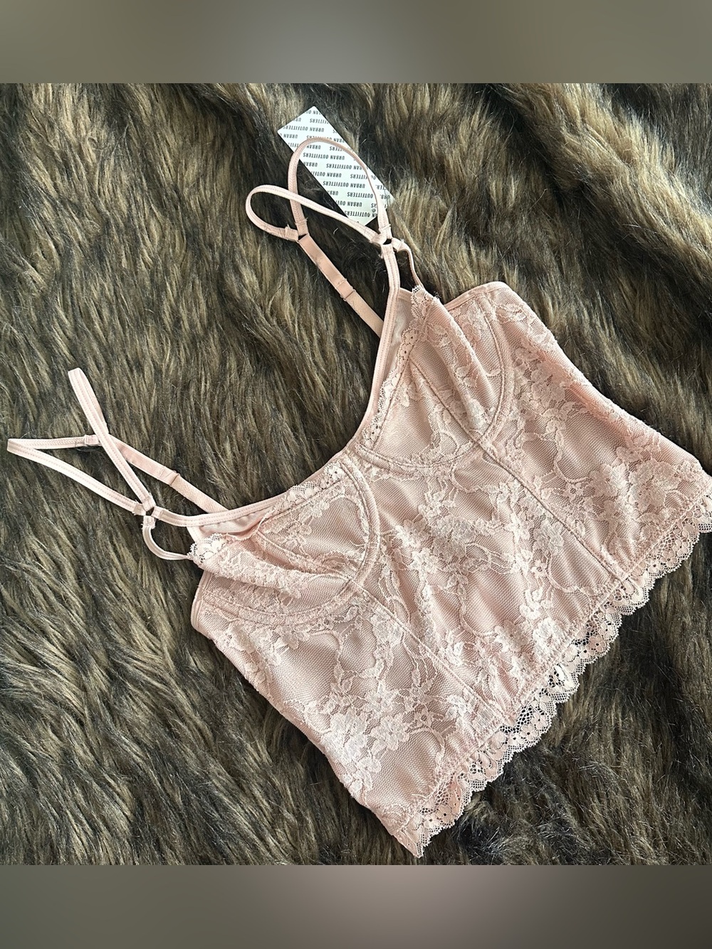 Urban Outfitters Pink Lace Bustier Cami S NWT
